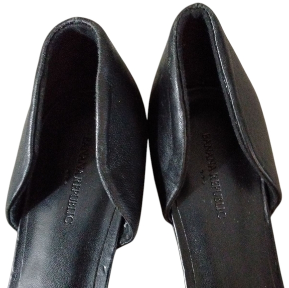 Banana Republic Modern D'orsay Flats Women's Black Leather Loafers Size 8 - Picture 4 of 9